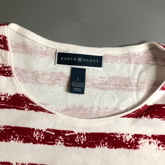 Karen Scott NWT Short Sleeve Top With Star S - Picture 4 of 4